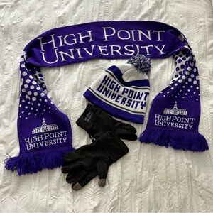 High Point University Scarf, Hat and Gloves